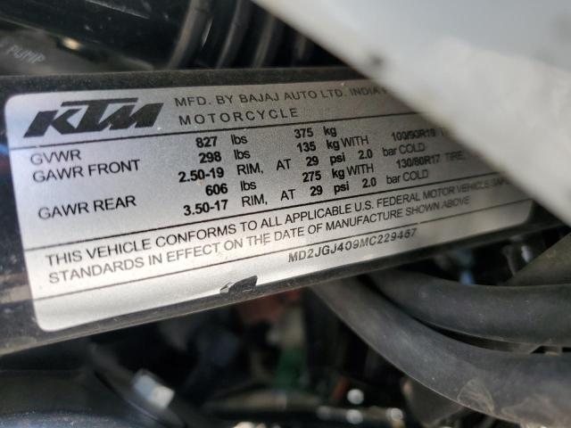 2021 KTM 390 ADVENT MD2JGJ409MC229467