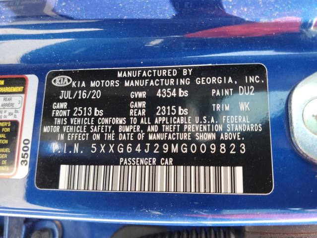 5XXG64J29MG009823 KIA K5 GT LINE