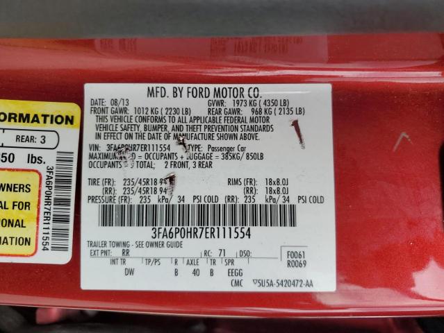 3FA6P0HR7ER111554 Ford FUSION SE
