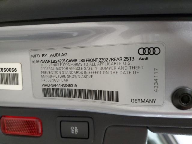 WAUFNAF44HN045319 2017 AUDI A4, photo no. 13