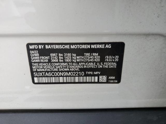 5UXTA6C00N9M02210 2022 BMW X5, photo no. 12