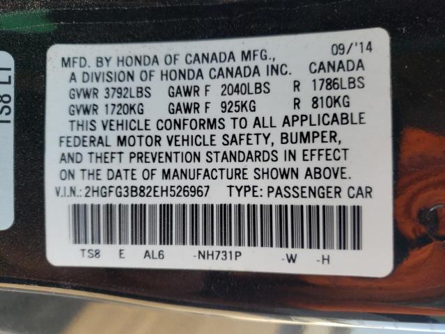 2HGFG3B82EH526967 Honda CIVIC EX