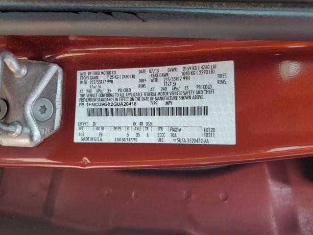 1FMCU9GX2GUA20418 2016 FORD ESCAPE - Image 12