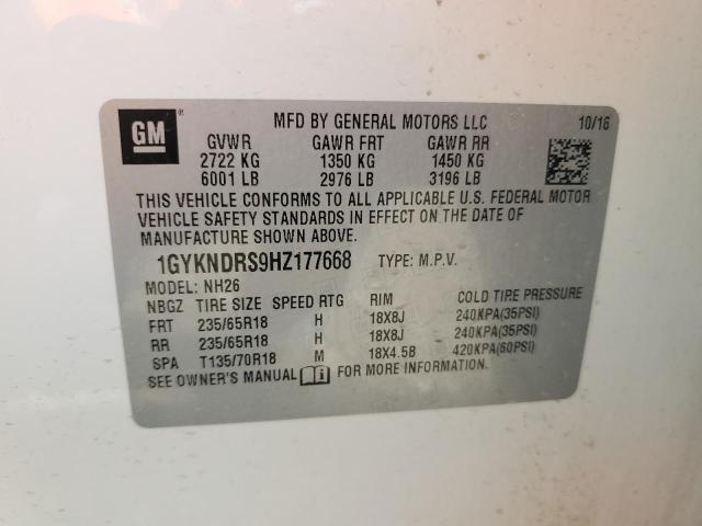 1GYKNDRS9HZ177668 Cadillac XT5 LUXURY