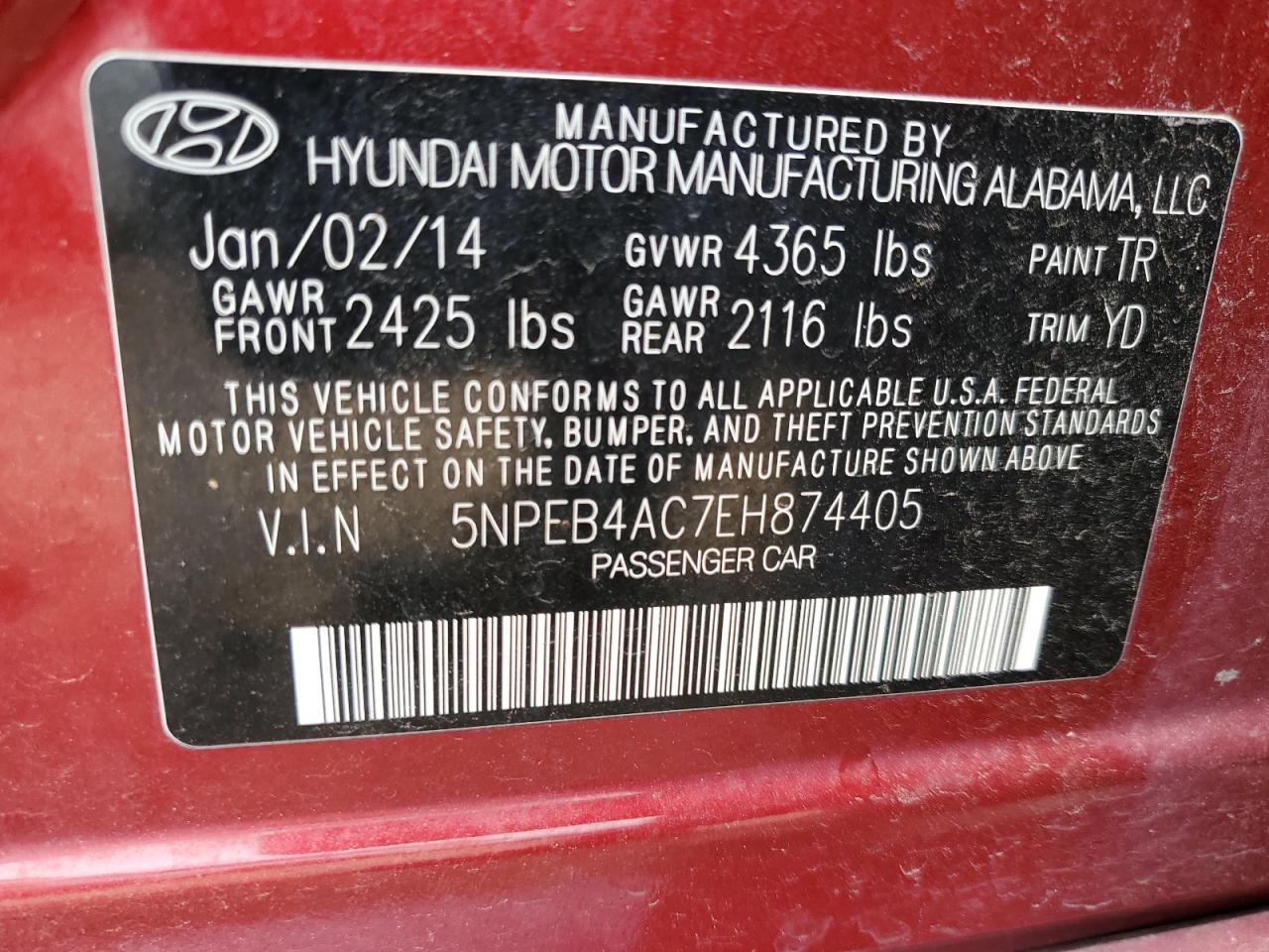 Lot #2090997474 2014 HYUNDAI SONATA GLS