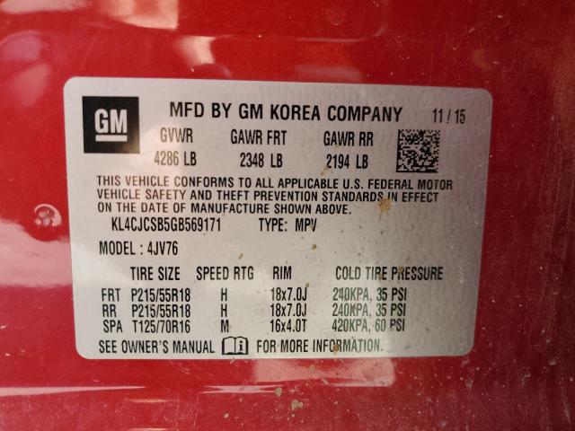 KL4CJCSB5GB569171 Buick Encore