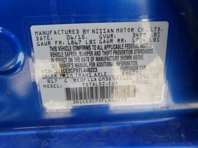 3N1CE2CPXFL446223 Nissan Versa Note S
