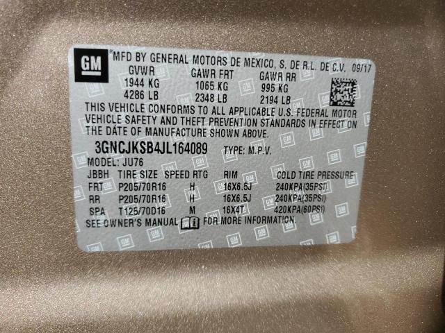 3GNCJKSB4JL164089 | 2018 CHEVROLET TRAX LS