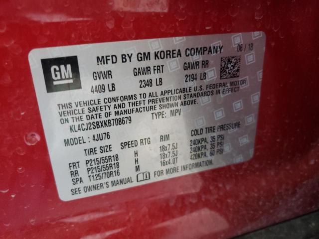 KL4CJ2SBXKB708679 Buick Encore Sport Touring