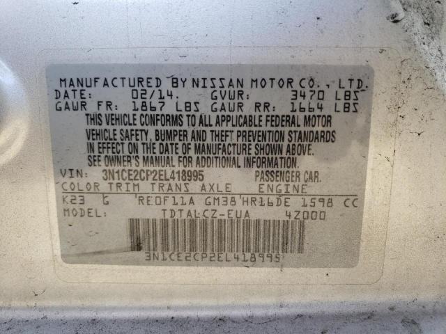 3N1CE2CP2EL418995 Nissan Versa Note S