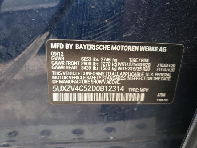 VIN 5UXZV4C52D0B12314 2013 BMW X5, Xdrive35I no.14