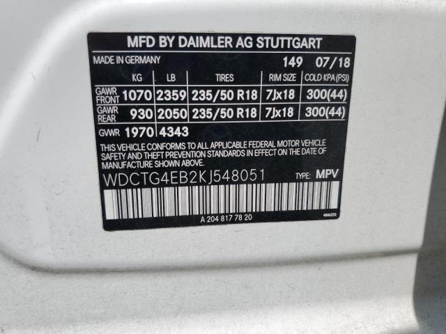 2019 MERCEDES-BENZ GLA 250 - WDCTG4EB2KJ548051