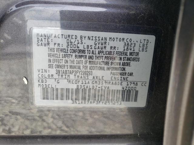 3N1AB7AP3FY299293 | 2015 NISSAN SENTRA S