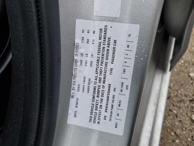 KNAFK4A66F5336968 KIA FORTE LX
