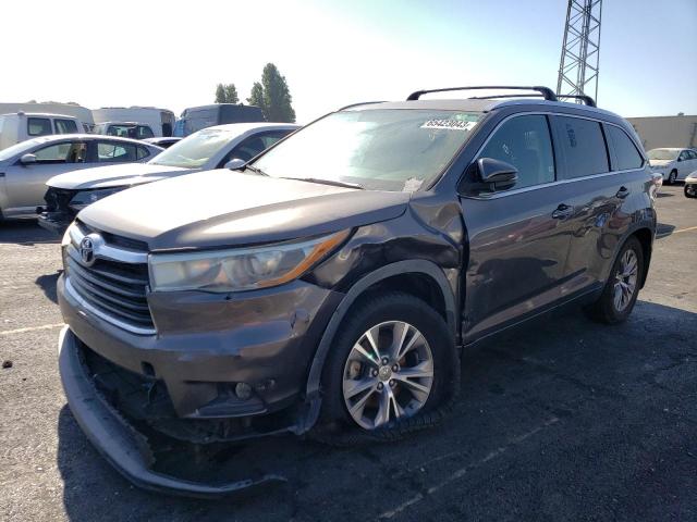 VIN 5TDJKRFH6ES021696 2014 Toyota Highlander, Xle no.1