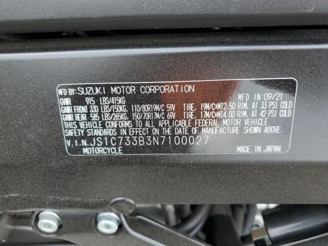 2022 SUZUKI DL650 JS1C733B3N7100027