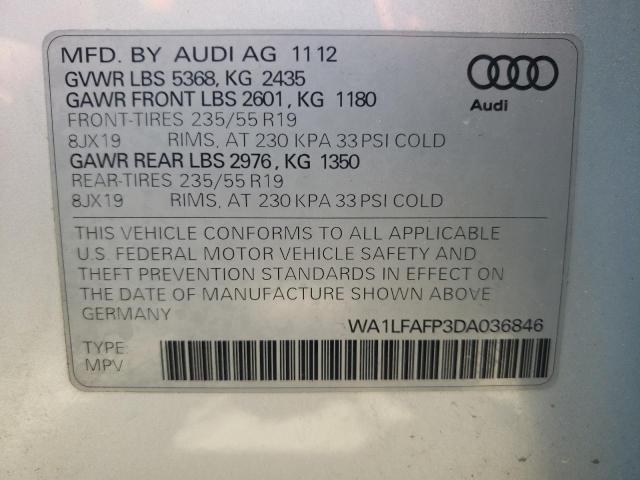 VIN WA1LFAFP3DA036846 2013 Audi Q5, Premium Plus no.13