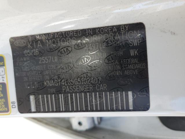KNAGT4L35G5102407 KIA Optima Lx