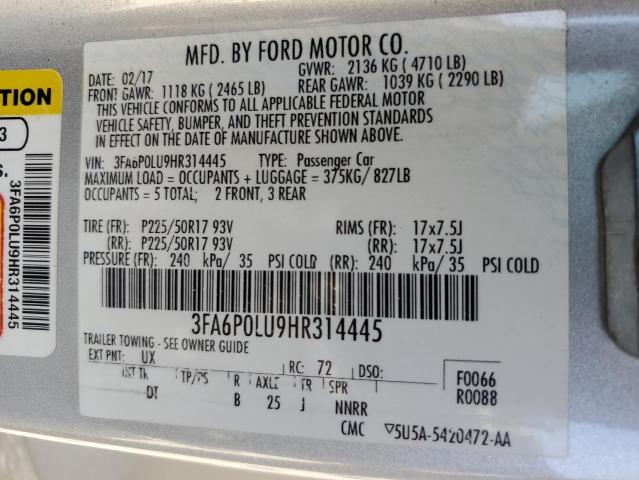 3FA6P0LU9HR314445 Ford FUSION SE
