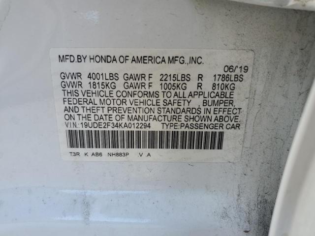 19UDE2F34KA012294 Acura ILX  10