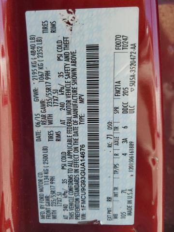 1FMCU9G93GUA14676 Ford ESCAPE SE