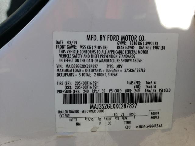 MAJ3S2GEXKC287827 Ford Ecosport Se