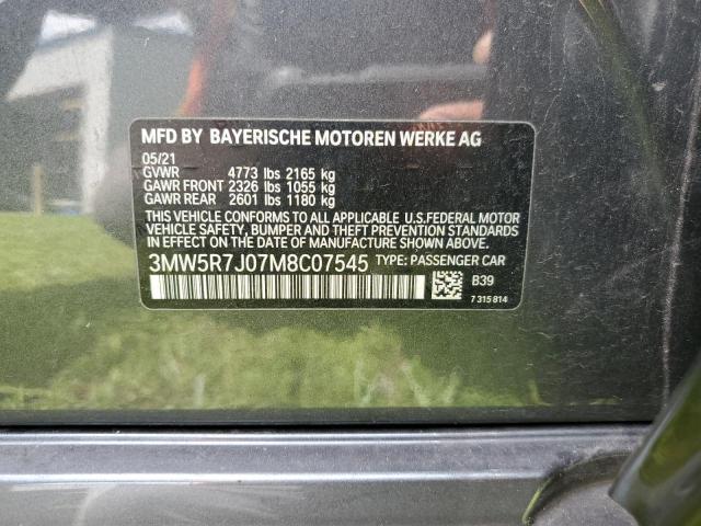 2021 BMW 330XI - 3MW5R7J07M8C07545