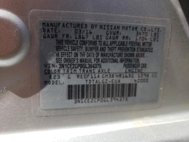 3N1CE2CP0GL394375 Nissan Versa Note S
