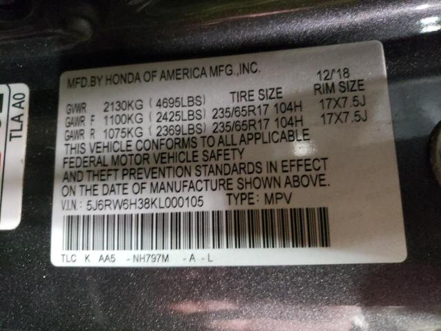 2019 HONDA CR-V LX - 5J6RW6H38KL000105