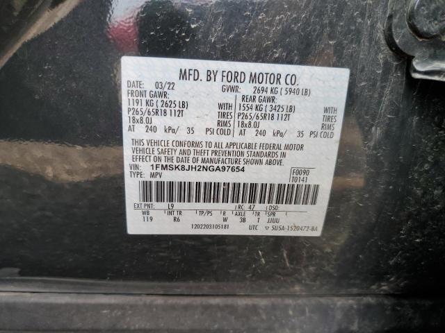 1FMSK8JH2NGA97654 Ford Explorer Timberline