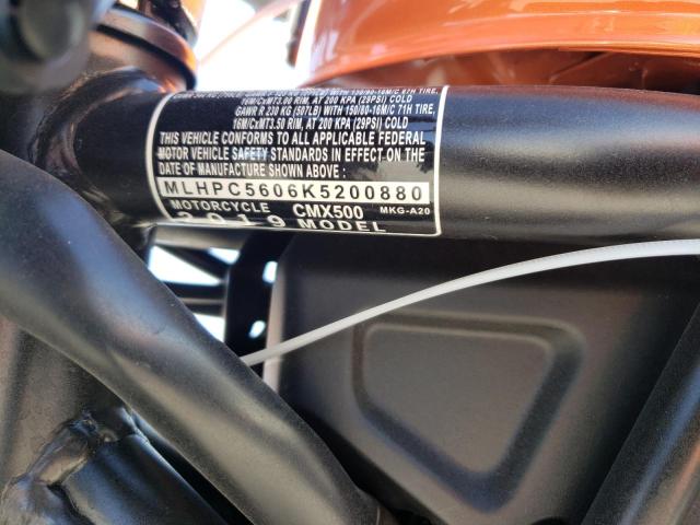 2019 HONDA CMX500 MLHPC5606K5200880