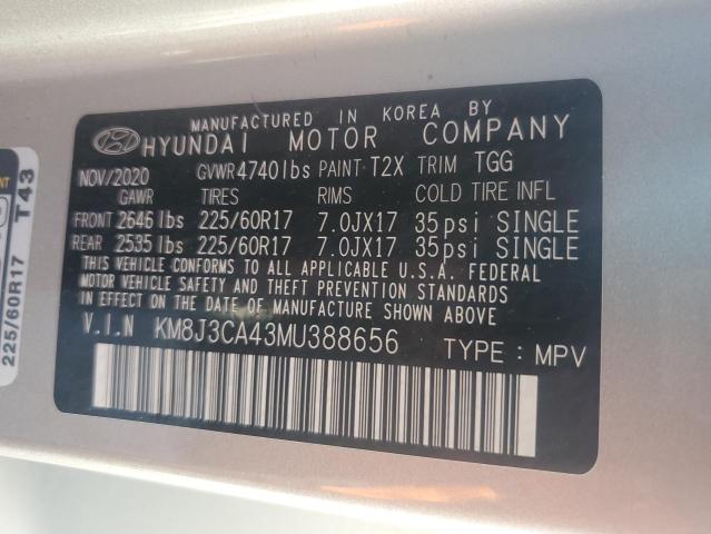 KM8J3CA43MU388656 Hyundai Tucson Limited