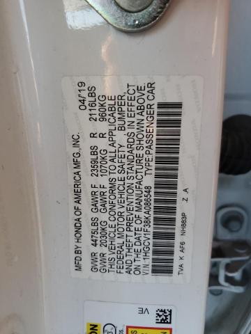 VIN 1HGCV1F38KA086548 2019 Honda Accord, Sport no.13