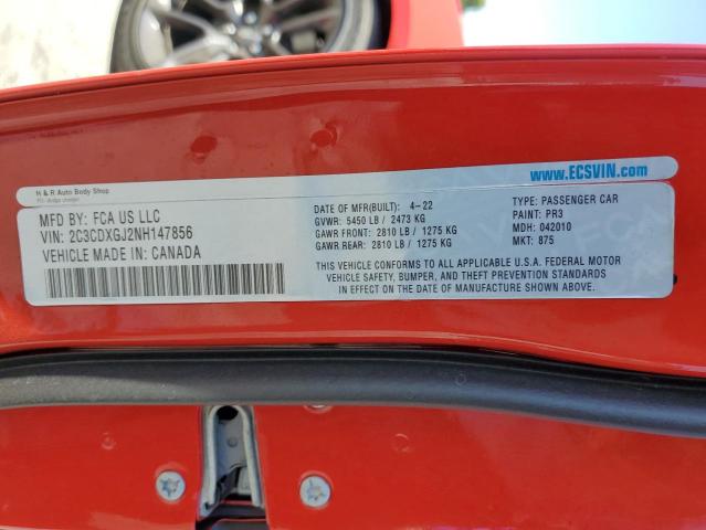 2C3CDXGJ2NH147856 Dodge Charger Scat Pack