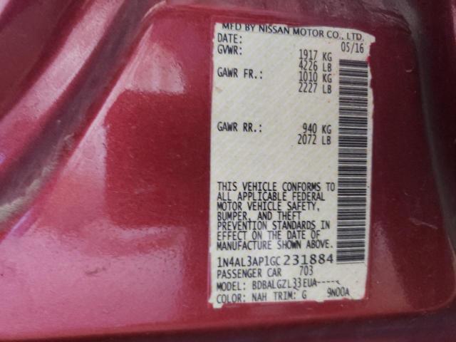 1N4AL3AP1GC231884 Nissan ALTIMA 2.5