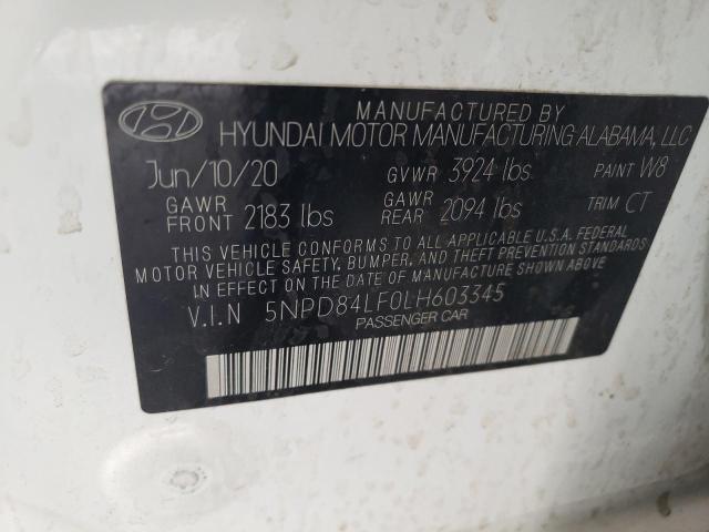 5NPD84LF0LH603345 Hyundai ELANTRA SEL
