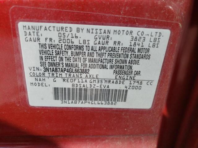 2016 NISSAN SENTRA S - 3N1AB7AP4GL663882