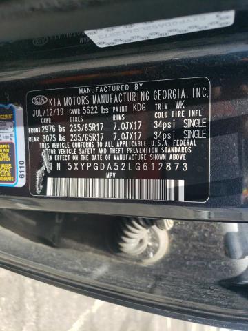 5XYPGDA52LG612873 KIA SORENTO S