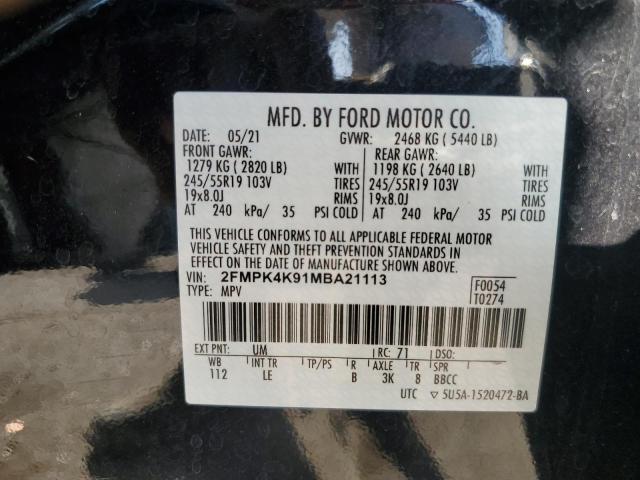 2FMPK4K91MBA21113 2021 FORD EDGE, photo no. 12