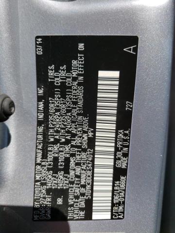 5TDYK3DC8ES474012 Toyota SIENNA XLE