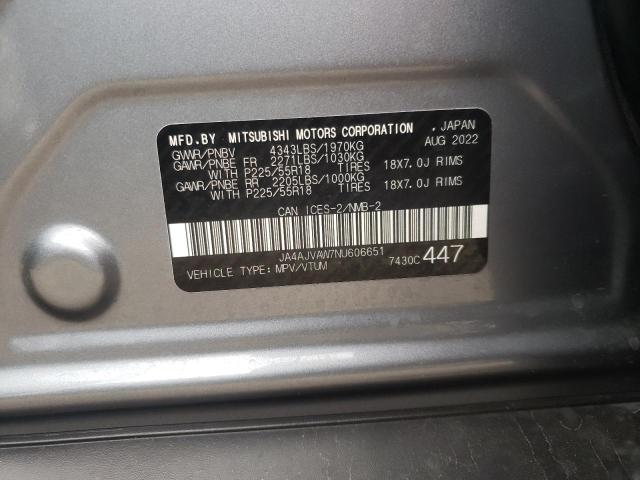 2022 MITSUBISHI RVR SE JA4AJVAW7NU606651