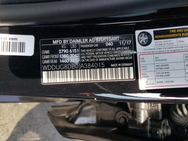 2018 MERCEDES-BENZ S 560 - WDDUG8DB0JA384015