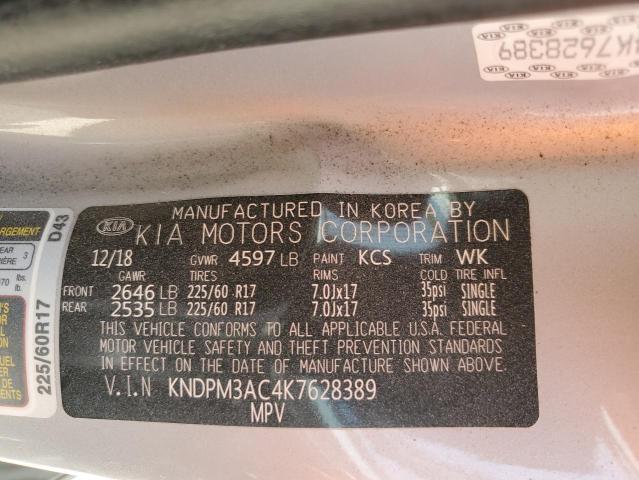 KNDPM3AC4K7628389 KIA Sportage Lx