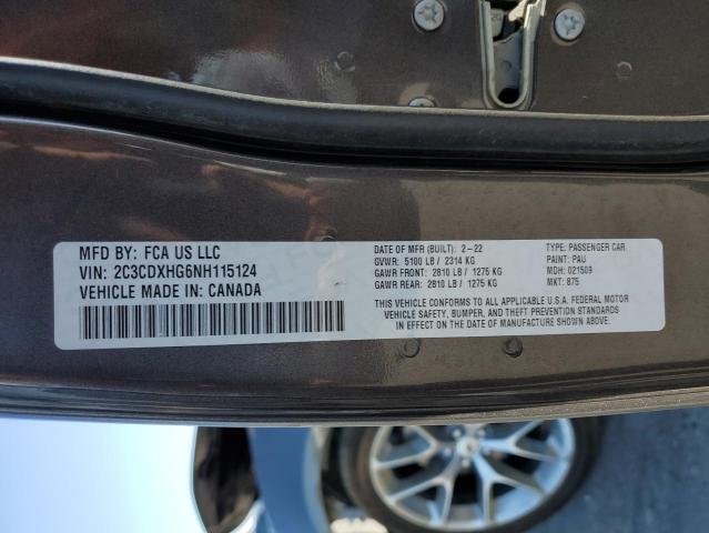 2C3CDXHG6NH115124 Dodge CHARGER GT