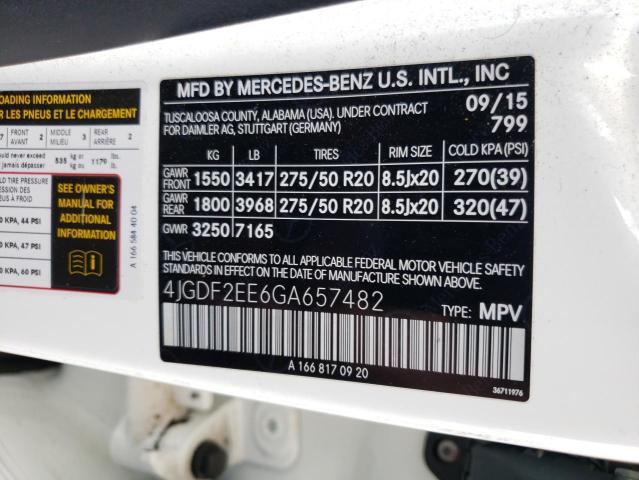 VIN 4JGDF2EE6GA657482 2016 Mercedes-Benz GL-Class, ... no.12