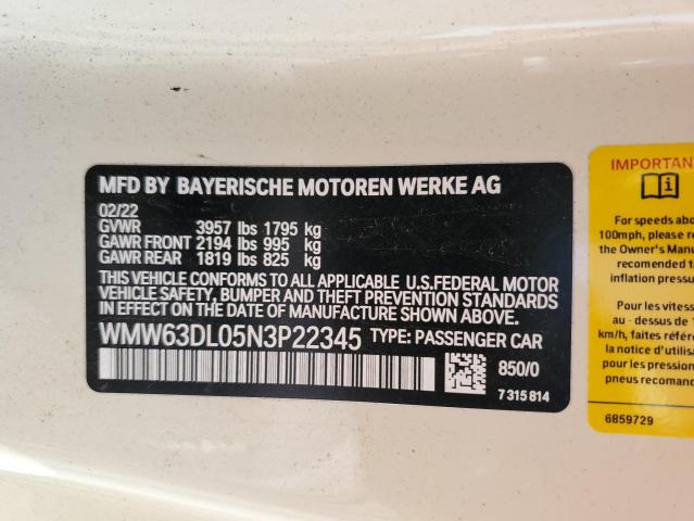 2022 MINI COOPER JOH - WMW63DL05N3P22345