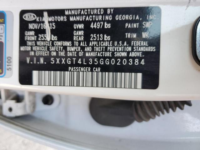 5XXGT4L35GG020384 KIA Optima Lx