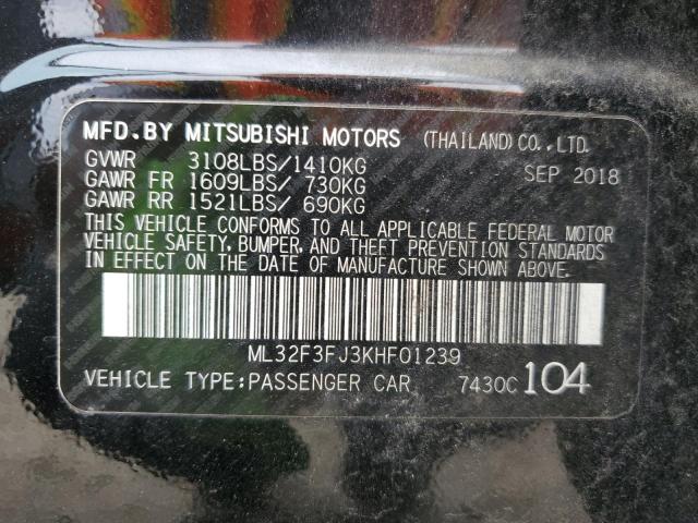 2019 MITSUBISHI MIRAGE ML32F3FJ3KHF01239