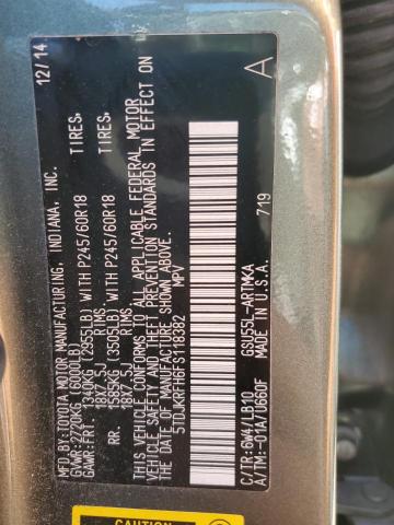 5TDJKRFH6FS118382 Toyota Highlander Xle