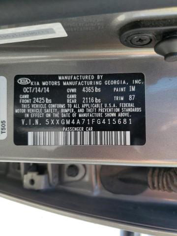 5XXGM4A71FG415681 | 2015 KIA optima lx